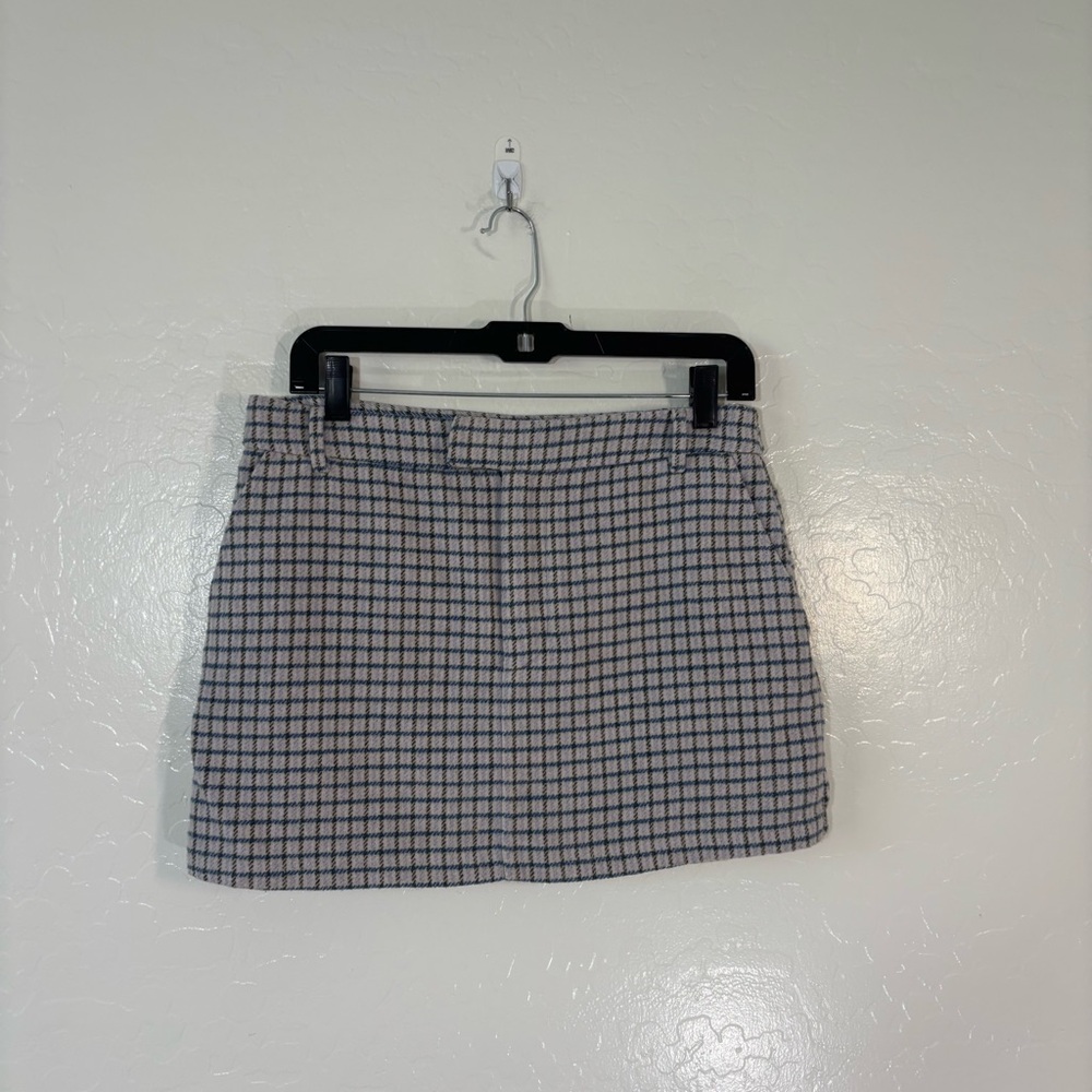 Rails Womens Skirt Size 2 Grey Plaid Tweed Hook & Loop Pockets Prim Lilac Check